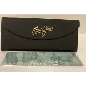 Maui Jim Trifold Case For Sunglasses Glasses Black Case Gold Logo & Cloth